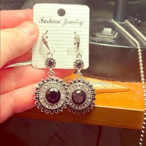 Black dangle earrings